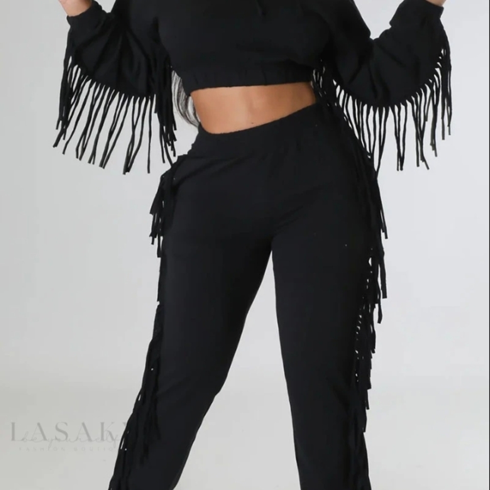 Black Fringe Women's Jumpsuit